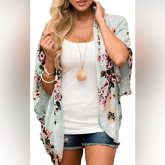 Women's Summer Floral Print Kimono - Picture 4 of 6